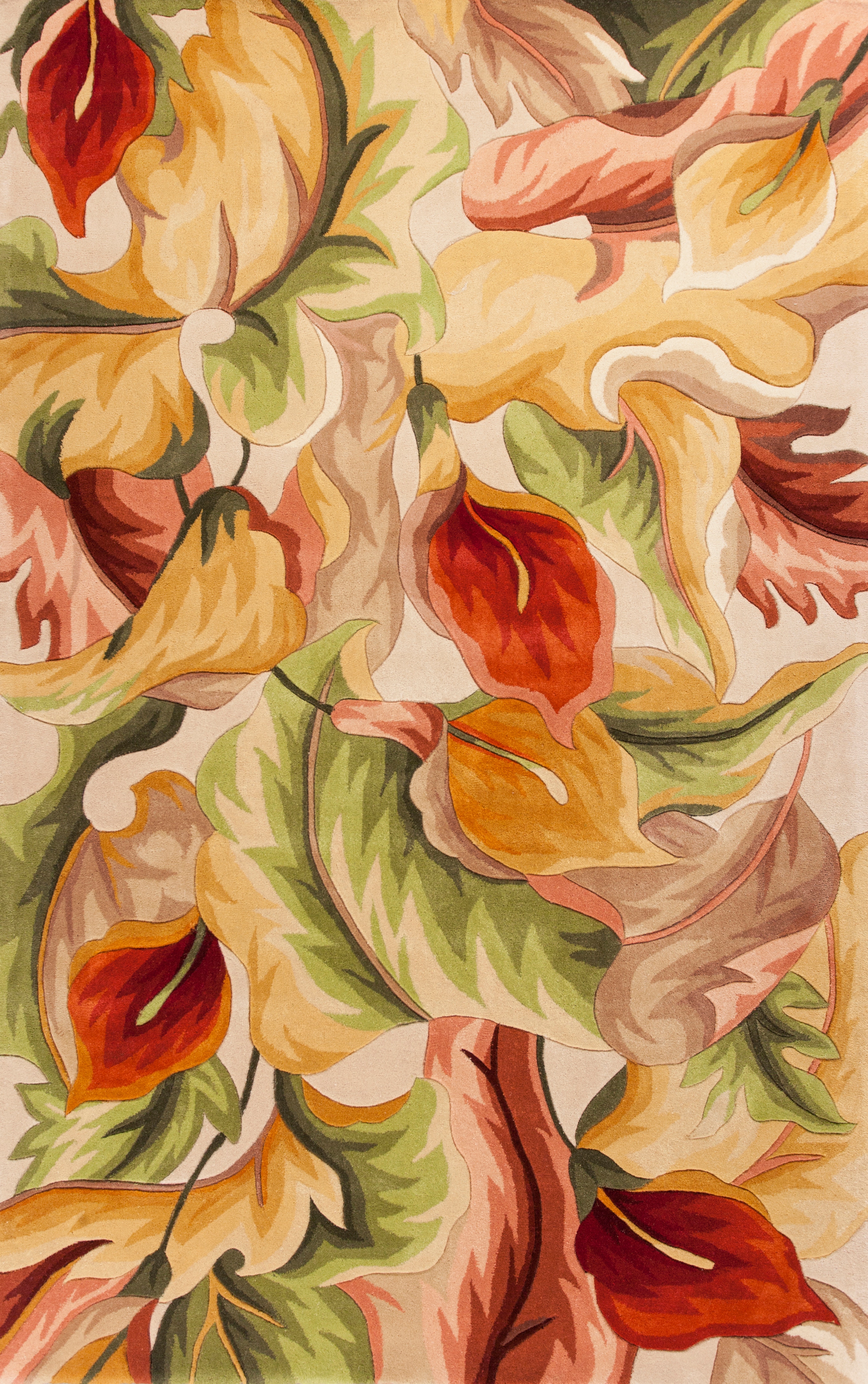 KAS Area Rugs Catalina 0758 Ivory Calla Lilies Area Rug CAT07585X8